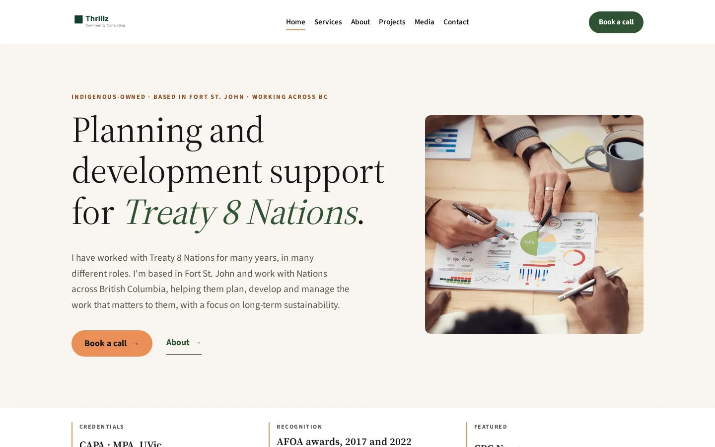 Thrillz Community Consulting demo home page